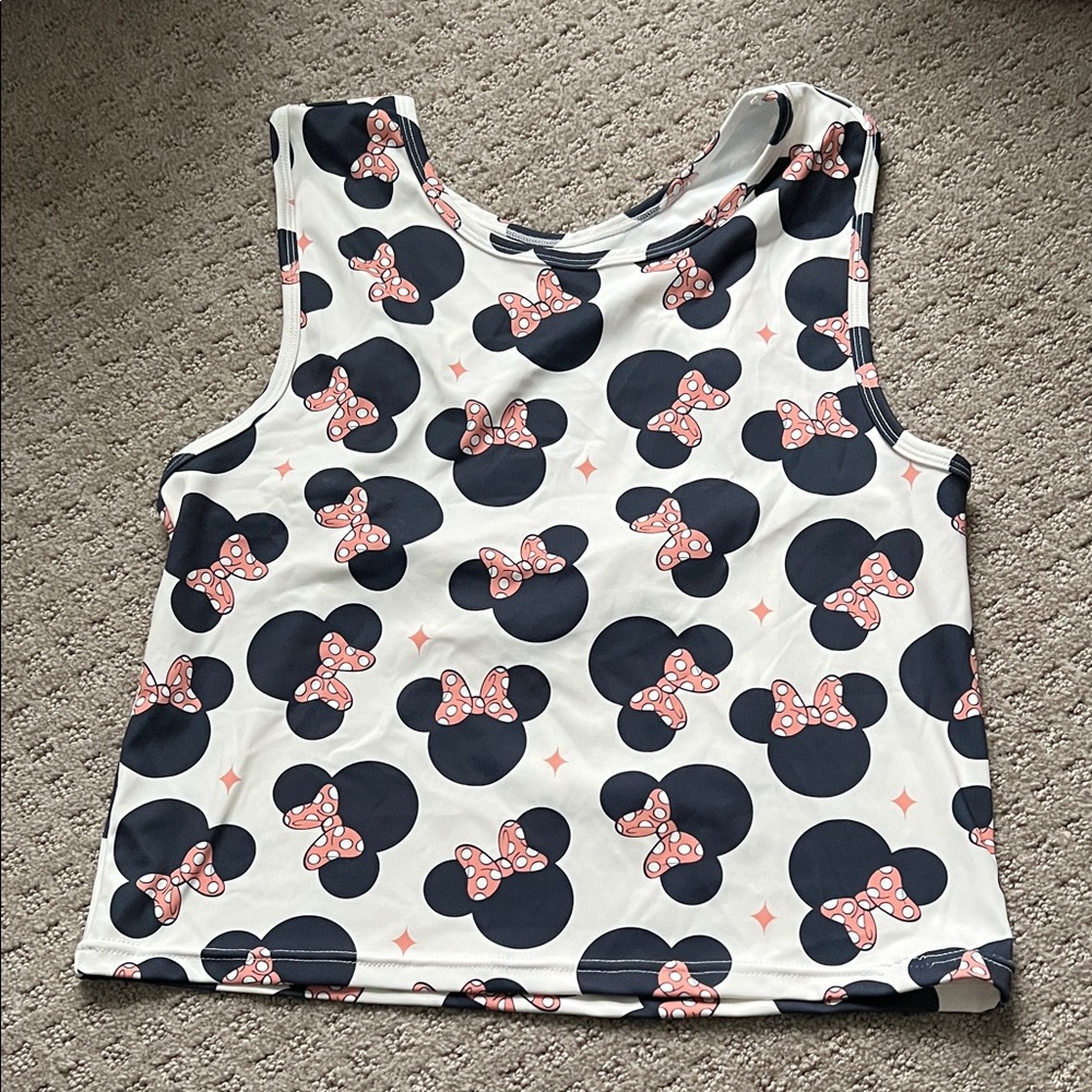Disney Mickey Mouse Tank Top - Black and White with Pink Accents